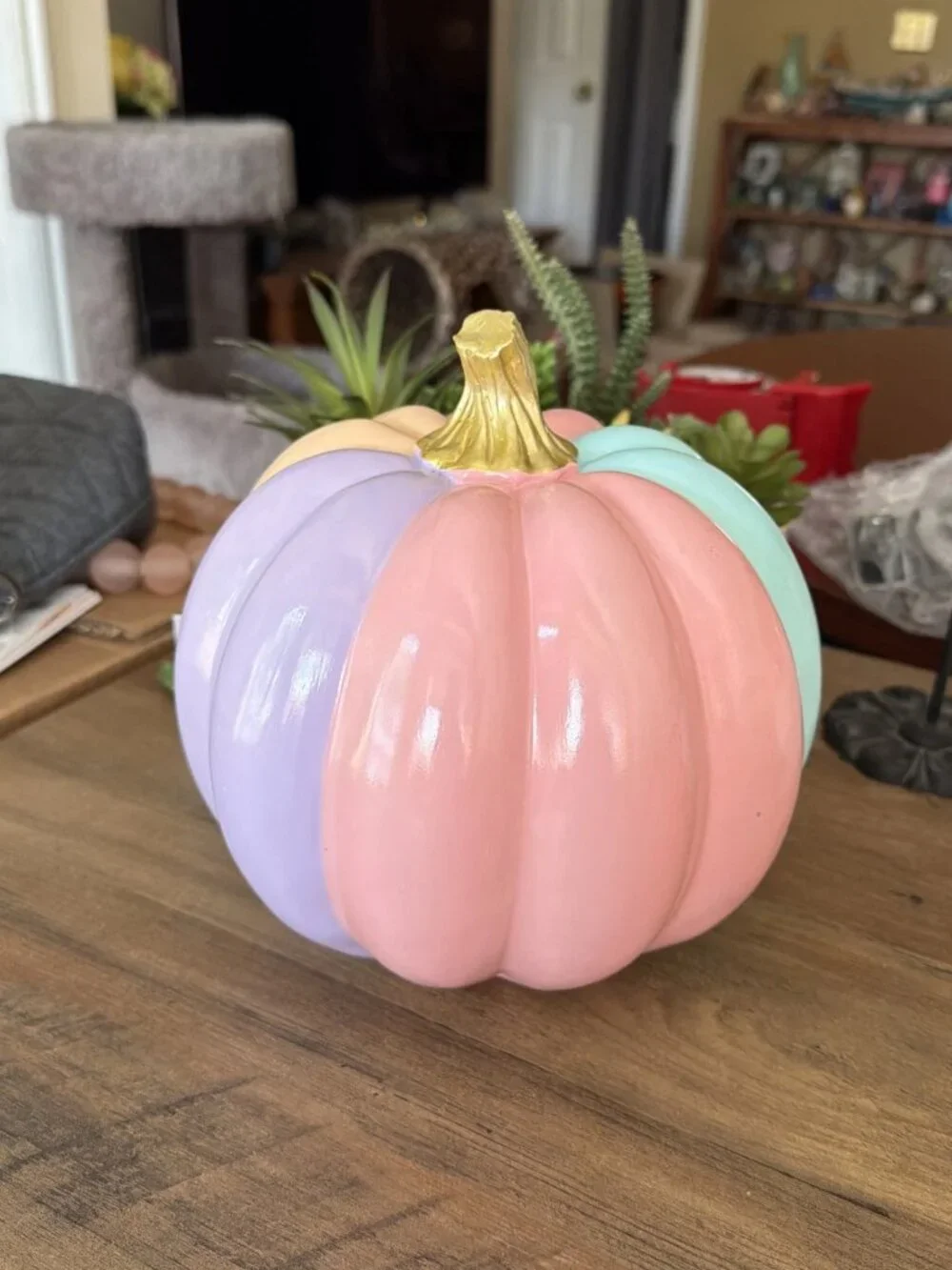 Pastel Color-Blocked Jack O Lantern - Lights Up